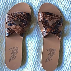 NEW Ancient Greek Sandals Desmos snake print leather sandals